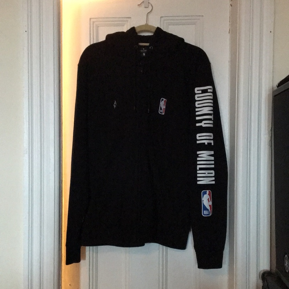 Marcelo Burlon County of Milan x NBA Front Zip Hoodie Black